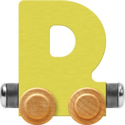 Maple Landmark NameTrain Pastel Letter Car D - Made in USA (Yellow)