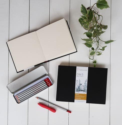 D&S Sketch book 140 g/m², caderno preto, 9x12,5cm, paisagem, 30 fls
