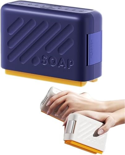 GYJZZW Bar Soap Gripper, Multi Functional Handheld Soap Holder, No More Soggy Soaps, Kitchen/Bathroom Soap Dishes, Easy Clean (Blue)