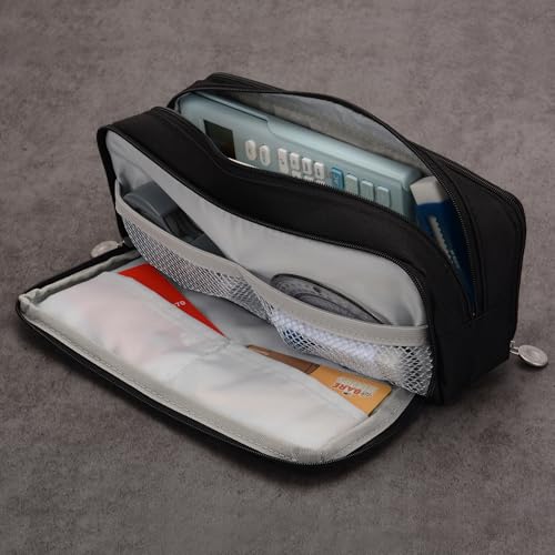 Image of Large Capacity Special Aesthetic Pencil Case Organizer with 3 Compartments, Big Preppy School Pencil Pouch Bag for Girls Women Adults, Pencil Holder Pen Pouch Cases (Black)