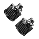 Hbxdeco 2PCS Universal Air Filter Valve Cover Breather Filter, 12mm Cold Air Intake Filter Breather Vent Crankcase Breather, Car and Motorcycle Accessory (Black)
