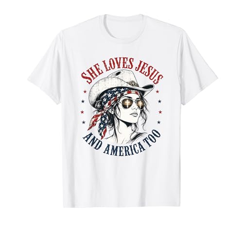She Loves Jesus and America Too Cowgirl Flag 7��4�� USA T�V���c