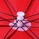 Party Perfecto UMBRELLA HAT - Multi Coloured Sun Rain Umbrella Cap Hand Headwear Rainbow Cap for Outdoor Activities Fancy Dress Accessory (Red) - Image 9