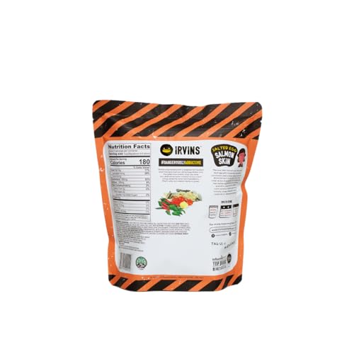 IRVINS Salted Egg Salmon Skin Chips Crisps | Premium Hand Cooked | Halal | High Protein | Keto-Friendly | 3.7 oz (Pack of 3)