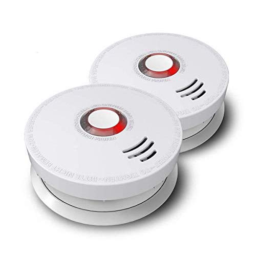 Photoelectric Smoke Detector, ARDWOLF 2 Pack Fire Alarm with UL Listed GS528A Battery-Powered