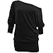 Produktbild Lush Clothing Damen-Langarmshirt, kann auf der Schulter oder darunter getragen werden, weiter Schnitt, Größen 34-48 Gr. XXL, schwarz