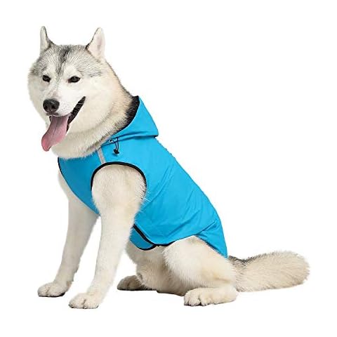 Waterproof Dog Raincoat with Reflective Stripes Cover
