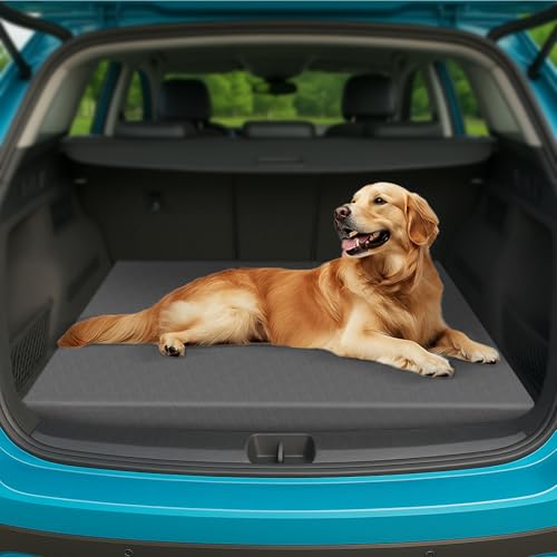 ESCRODOI SUV Cargo Liner for Dogs, Non-Slip Travel Car Dog Beds for Trunk with Supportive Foam, Pet Mat Cushion with Removable Cover, Easy to Clean, Suitable for SUV, Truck&Pickup
