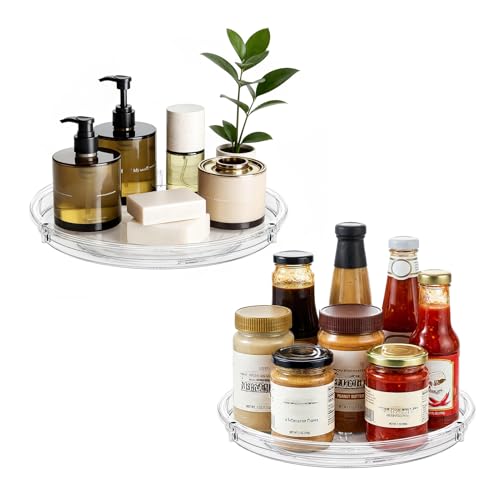 LAMU 2 Pack Lazy Susan Organizer for Cabinet Fridge Refrigerator Pantry