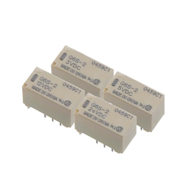 POWTAXBJGD 10PCS G6S-2-5VDC G6S-2-12VDC G6S-2-24VDC DC 5V 12V 24V Relay(10PCS G6S-2-12VDC)