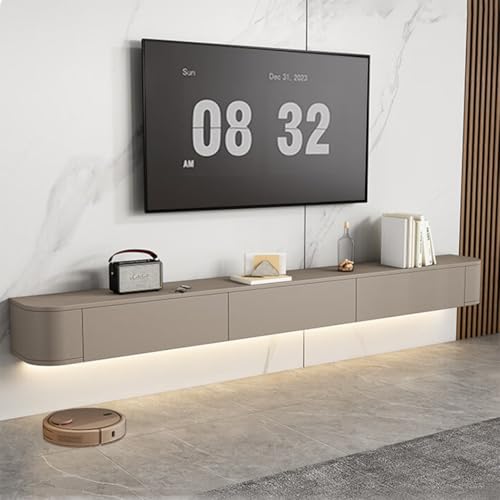 Console multimédia murale blanche pour salon moderne épuré