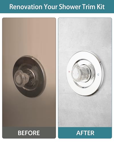 Image of Shower Faucet Trim Kit Compatible with Moen Fit Chateau Valve Only, Pull-on Push-off Design Knob Handle, Chrome