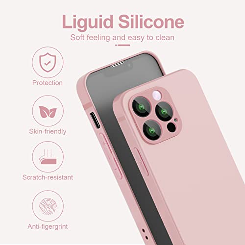 Noyre Compatible With Iphone 13 Pro Max Case 2021, Liquid Silicone Gel Rubber Full Coverage [With Camera Protection] Phone Case For Iphone 13 Pro Max 6.7 Inch (Light Pink) #TOP1