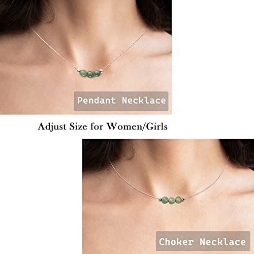 Jade Necklace 925 Sterling Silver Dainty Choker Collar Necklace Healing Spiritual Crystal Jade Necklace For Women Handmade Jade Necklace As Jewelry Gift For Mom #TOP1