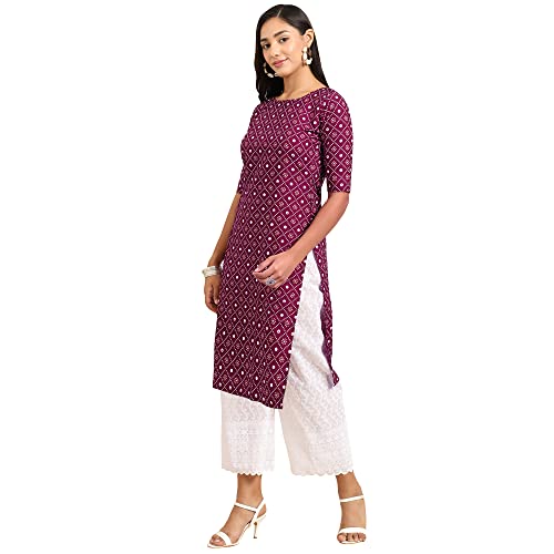 Image of Pinkmint Women's Crepe Digital Print Straight Kurta