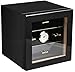 WQQLQX Cave Cigare Humidor Humideur d'armoire à cigares avec hygromètre et humidificateur, cèdre de Bois bordé de Bois et 3 Couches tiroirs (Color : Black)