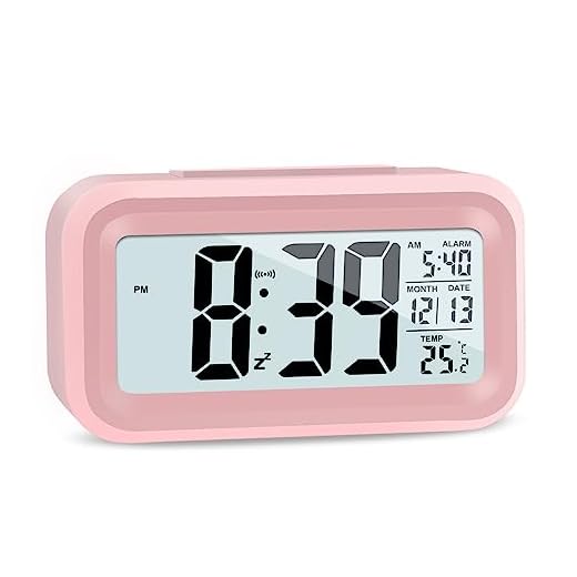 JOPHEK LCD Horloge Digitale Réveil, Réveil De Voyage avec Température Date Snooze, Horloge Numérique sans Tic-Tac pour Chambre Bureau de la Famille