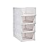 Ygapuzi 4 Stück stapelbare Kleideraufbewahrungskörbe Organizer Schiebetür Schublade Regal DIY Trennwand Desktop Container für Kleiderschrank Schrank Küche Badezimmer Büro (weiß)