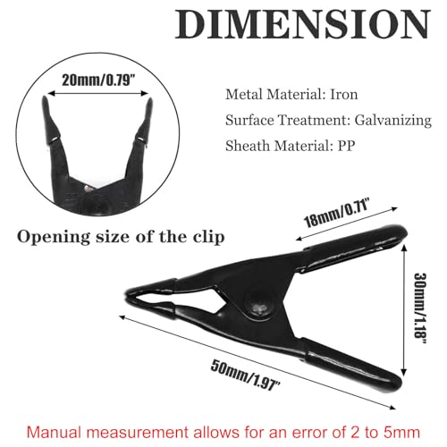 Image of 10Pcs Spring Clamps Metal Small Clamps Backdrop Clips Clamps for Backdrop Balloon Archfor Black 2 Inch