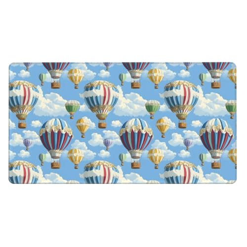 Grand tapis de souris de jeu rétro montgolfière en caoutchouc pour PC