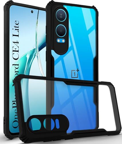 Image of Jkobi Back Cover Case for OnePlus Nord CE 4 Lite (Shockproof with Polycarbonate Clear Panel | Professional Black)