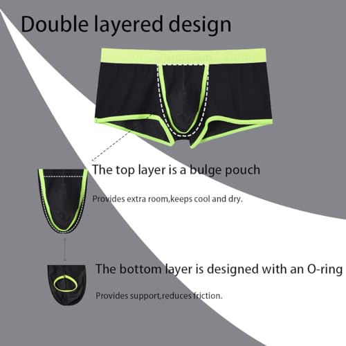 Men's Boxer Briefs Pouch Bulge with O-Ring Design See Through Ultra Thin Breathable Boxer Briefs3