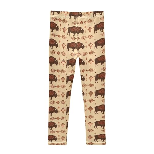 Girls' Athletic Leggings Ankle Length Yoga Dance Pants Kids Teen 4T Bison2