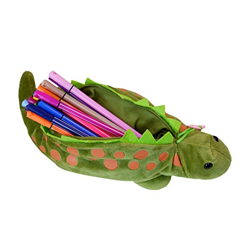 Image of Minache Women Animal Dinosaur Plush Stationery Pouch Pen Pencil Case Ladies Cosmetic Bag