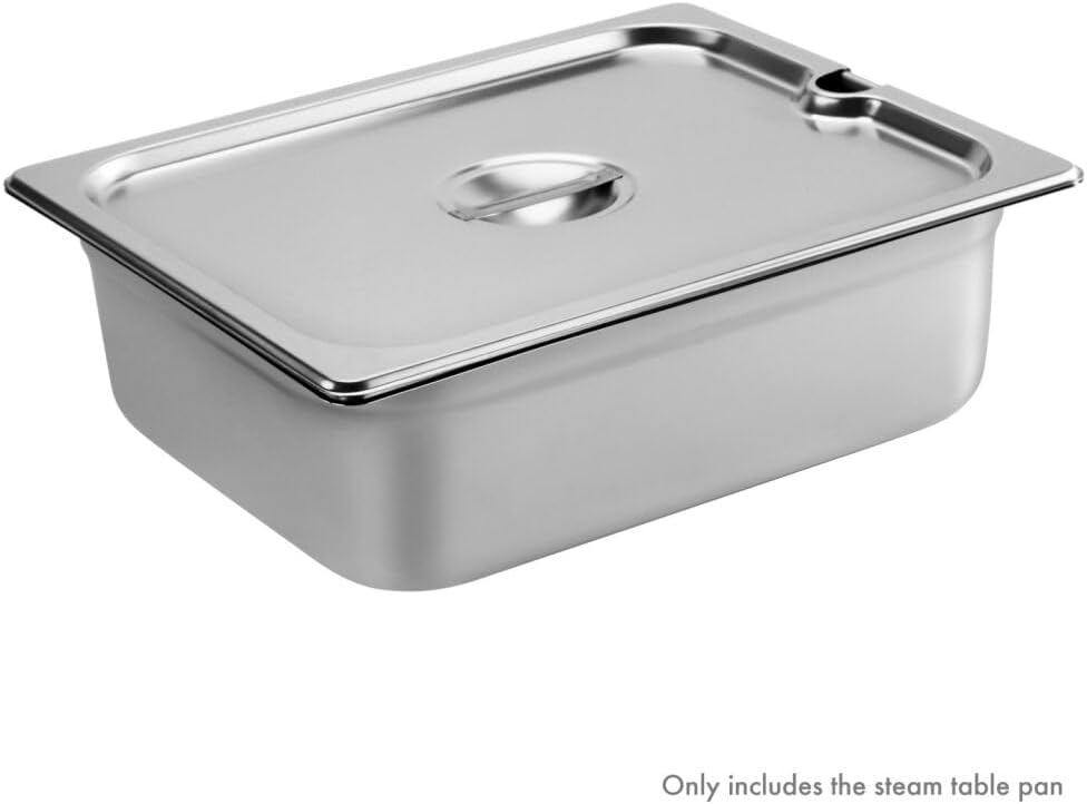 New Star Foodservice 1/2 Size Stainless Steel Steam Table Pan, 12.8 x 10.5 x 4.0 Inches, 18/8 Stainless Steel, 24 Gauge, NSF Certified (Set of 6)
