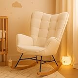 MEUBLE Cosy Still-Schaukelstuhl für Baby, Bequemer Nursing-Sessel mit Gepolstertem Sitz, Massivholz, Sicher & Ergonomisch, Ideal fürs Kinderzimmer
