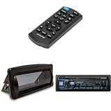 Alpine UTE-73BT Mech-Less Digital Media Receiver & Remote with Creative Audio CAMC1B Marine Single DIN Radio Mounting Kit with Retractable Cover (Black)