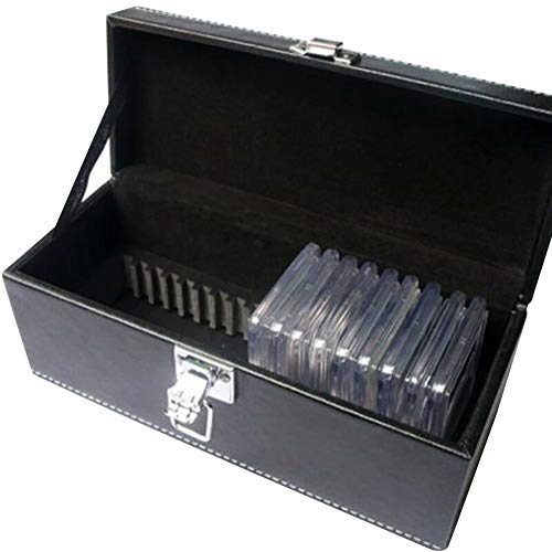 BAODANH Storage Box Certified Coin Holder Slab Collection Display Case Black PU Leather