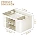 Marbrasse Pen Organizer with 2 Drawer, Multi-Functional Pencil Holder for Desk, Desk Organizers and Accessories with 5 Compartments + Drawer for Office Art Supplies (Beige)