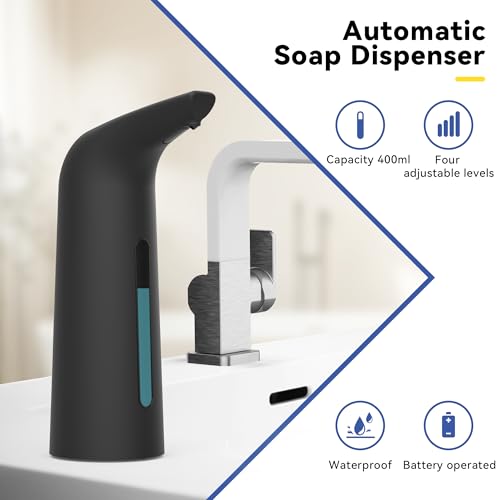 Image of Automatic Soap Dispenser, 13oz /400ml for Bathroom & Kitchen No Touch | Plastic Material Soap Holder,4-Level Adjustable Touchless Hand Soap Dispenser ,Battery Operated Electric Dispenser