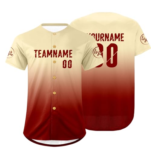 Camiseta personalizada de béisbol con uniforme de equipo degradado para hombres, mujeres, adultos y jóvenes miniatura 1