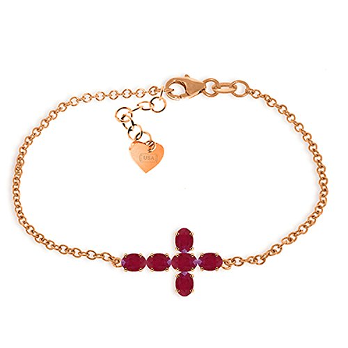Galaxy Gold Gg Ruby Cross Bracelet In 14K Rose Gold #TOP13