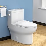 Lordear One Piece Toilet, 17'' Height Comfort Chair Seat, Compact Elongated Toilet for Bathrooms, Single Flush...