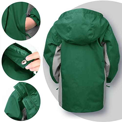 Image of YINGJIELIDE Boys Girls Waterproof Rain Jackets Kids Easy to Fold Windbreaker Lightweight Outdoor Hooded Raincoat