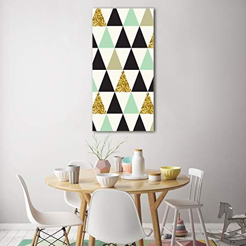 Triangles colorés en impression sur verre acrylique 70x140 pour dynamiser un mur blanc vide
