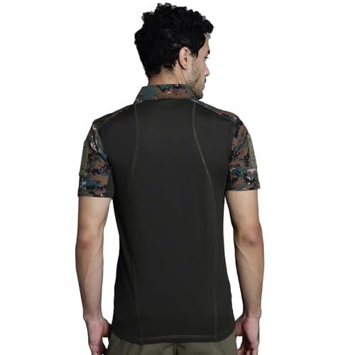 Image of MOUNTMILLER Men's Short Sleeve Ripstop Tactical Polo T-Shirt | Anti-Odor | Moisture-Wicking | UV Protective| Ideal for Hiking & Trekking, Outdoor