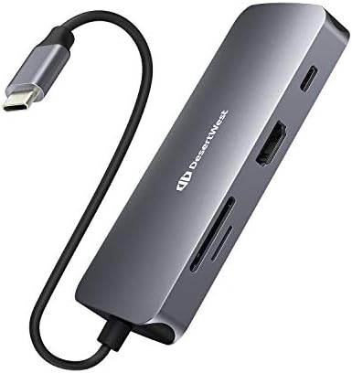 USB C Hub VGA HDMI, 8 in 1 USB C Adapter with 87W Power Delivery,4K HDMI, VGA, 3 USB 3.0 Ports, Micro SD/TF Card Reader, for MacBook/Pro/Air 2016/2017/2018, ChromeBook, XPS, and More