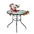 32 Inch Round Outdoor Table, Patio Table with Umbrella Hole, Patio Dining Table with Tempered Glass, Outdoor Dining Tables, Round Patio Table for Balcony, Backyard, Poolside, Sunroom, Patio Tables