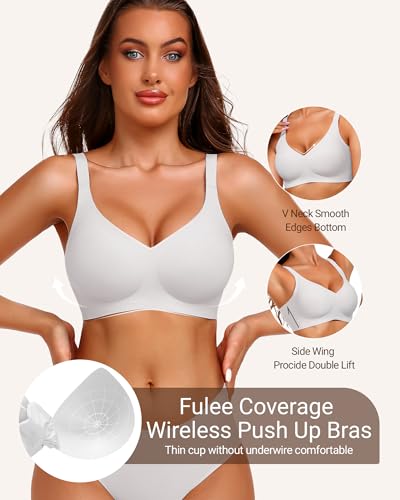 Image of Gailife Smooth Wireless Jelly Bras for Women No Underwire Seamless Push Up Bra Full Coverage Soft Suppor Tshirt Bralettes