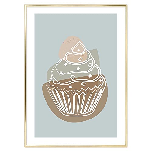  Declea Home Decor Stampa Ideale per la Cucina Pasticceria Muffin - Poster Dessert in Alta qualità per arredo casa Ristorante Bar Pub e Negozi - Stampe per arredo
