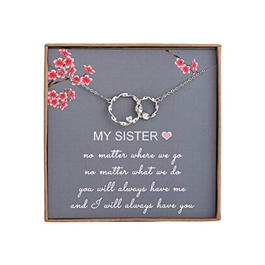 AnalysisyLove Sister Gifts from Sister, Sterling Silver Interlocking Infinity 2 Circles Necklace for Sisters, Big Sister Little Sister Gift, Birthday Jewelry Friendship Gifts