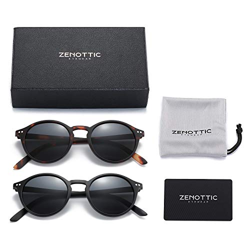 Zenottic Polarized Sunglasses For Women Men: Retro Shades Round | Square Frame Uv Protection 2 Pack #TOP6