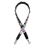 Lam Gallery Flower Rivet PU Leather Wide Purse Replacement Straps for Womens Handbag Replacement Purse Handle Strap Extender Decorative Shoulder Straps Accessories DIY Your Bag Colorful