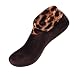 Femmes hiver chaud léopard lit sans glisse Maison intérieure chaussettes thermiques antidérapantes Chaussettes Homme Semainier (Coffee, One Size)