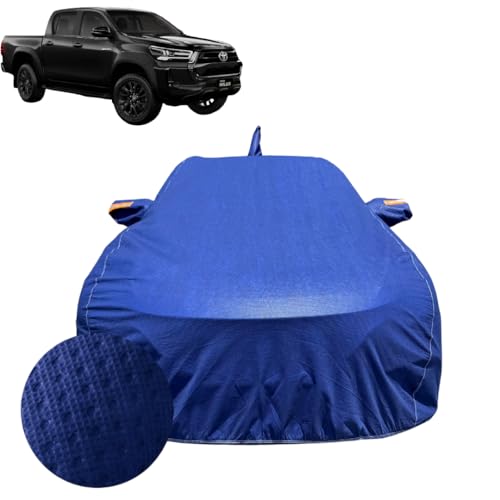 Image of Car Cover for Toyota Hilux (2020-2026) | 100% Waterproof Cover with Reflective Mirror Pockets | Dustproof, Scratchproof, Heatproof Hilux Car Cover |Soft Cotton Lining| Blue