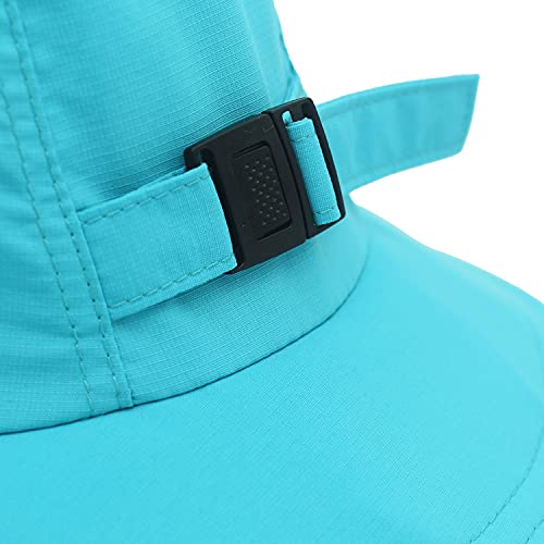 Connectyle Outdoor Nylon Bucket Hat For Women Upf 50+ Packable Summer Traver Sun Hat Blue Curacao #TOP3